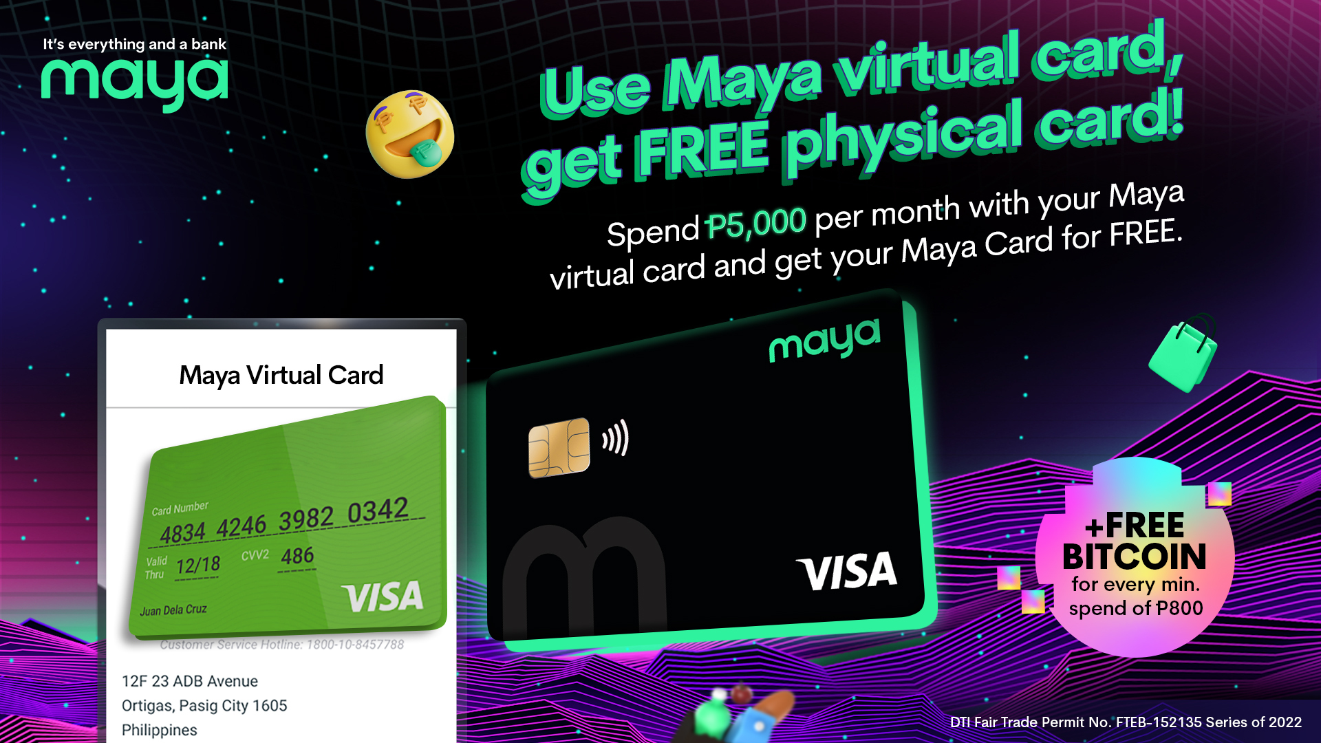 Use your virtual Maya card and get a FREE physical card!